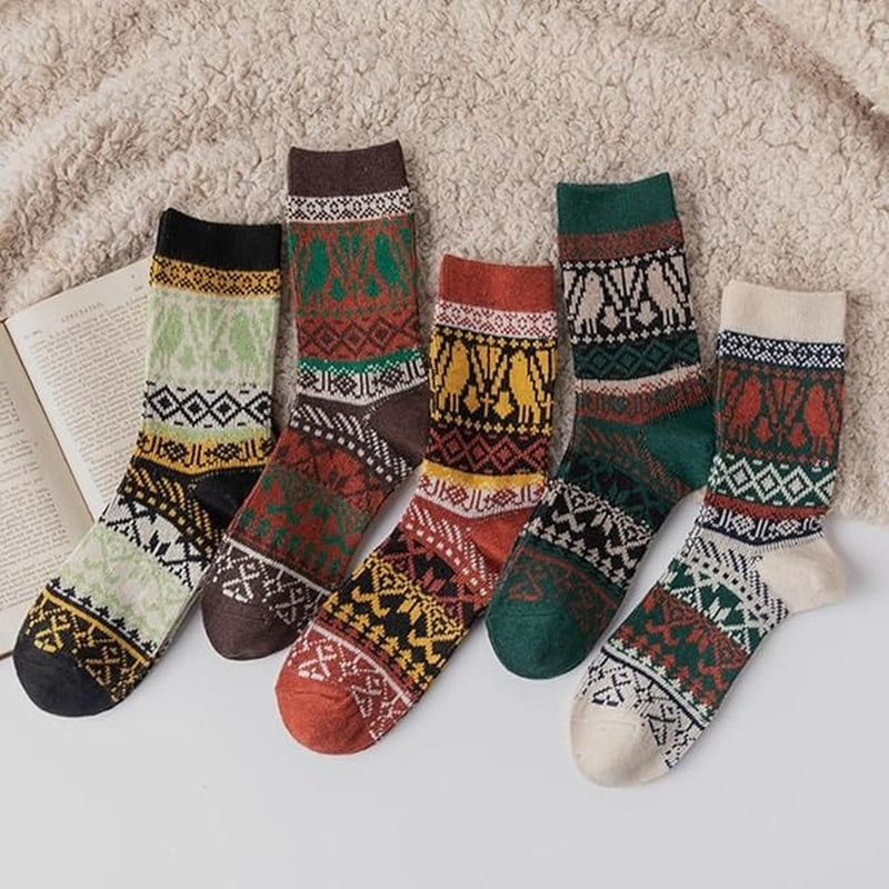 BENUAN Thermal Women’S Warm Winter Socks, 5 Pairs Vintage Soft Thermal Gift Set