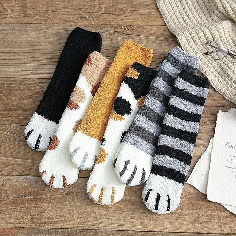 FEPITO Socks Women’S Winter Fluffy Bed Socks – 4 Pairs Cozy Fuzzy Slipper Socks