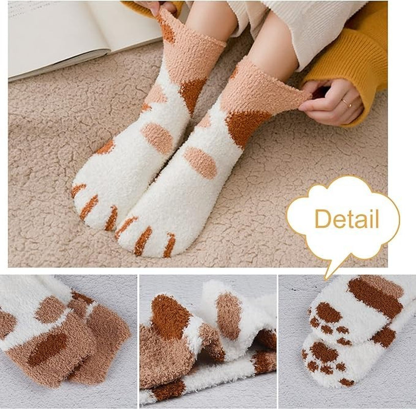 FEPITO Socks Women’S Winter Fluffy Bed Socks – 4 Pairs Cozy Fuzzy Slipper Socks
