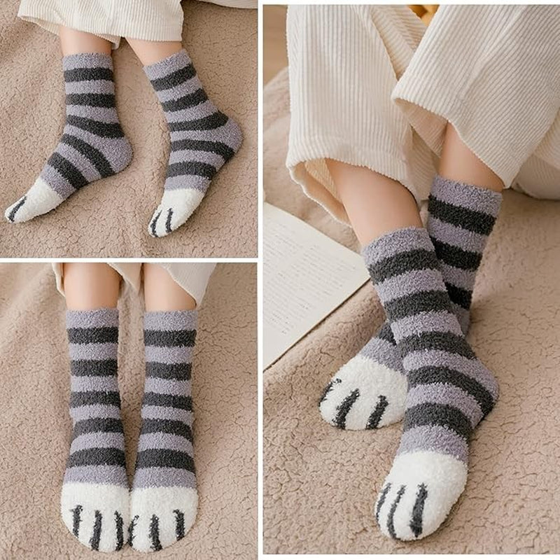 FEPITO Socks Women’S Winter Fluffy Bed Socks – 4 Pairs Cozy Fuzzy Slipper Socks