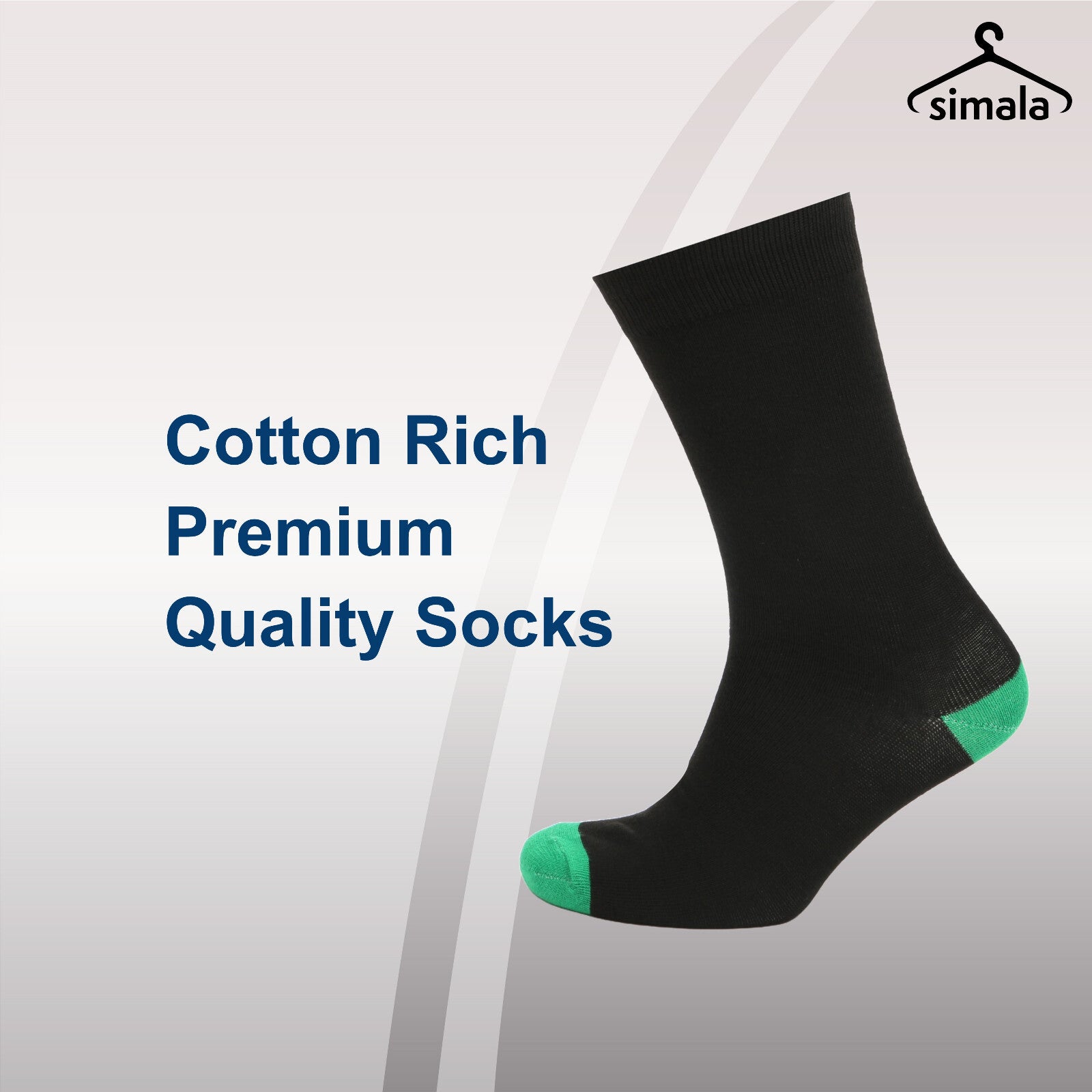 Mens Black Socks 12 Pairs Cotton Rich Socks Mens