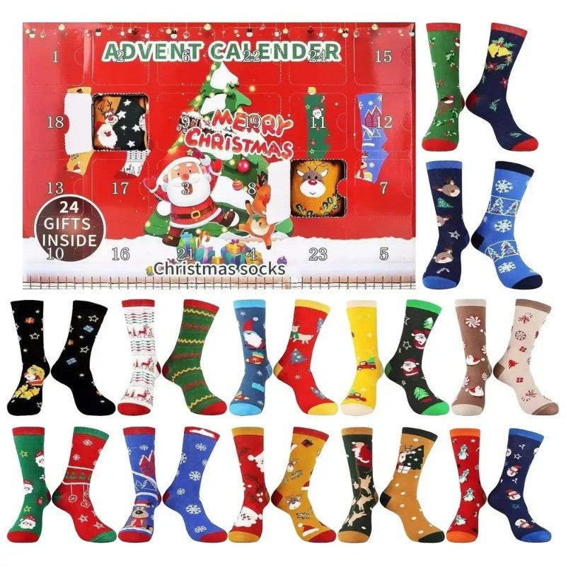 Christmas Sock Advent Calendar 2025 Xmas Countdown Calendar for Adults Men Women