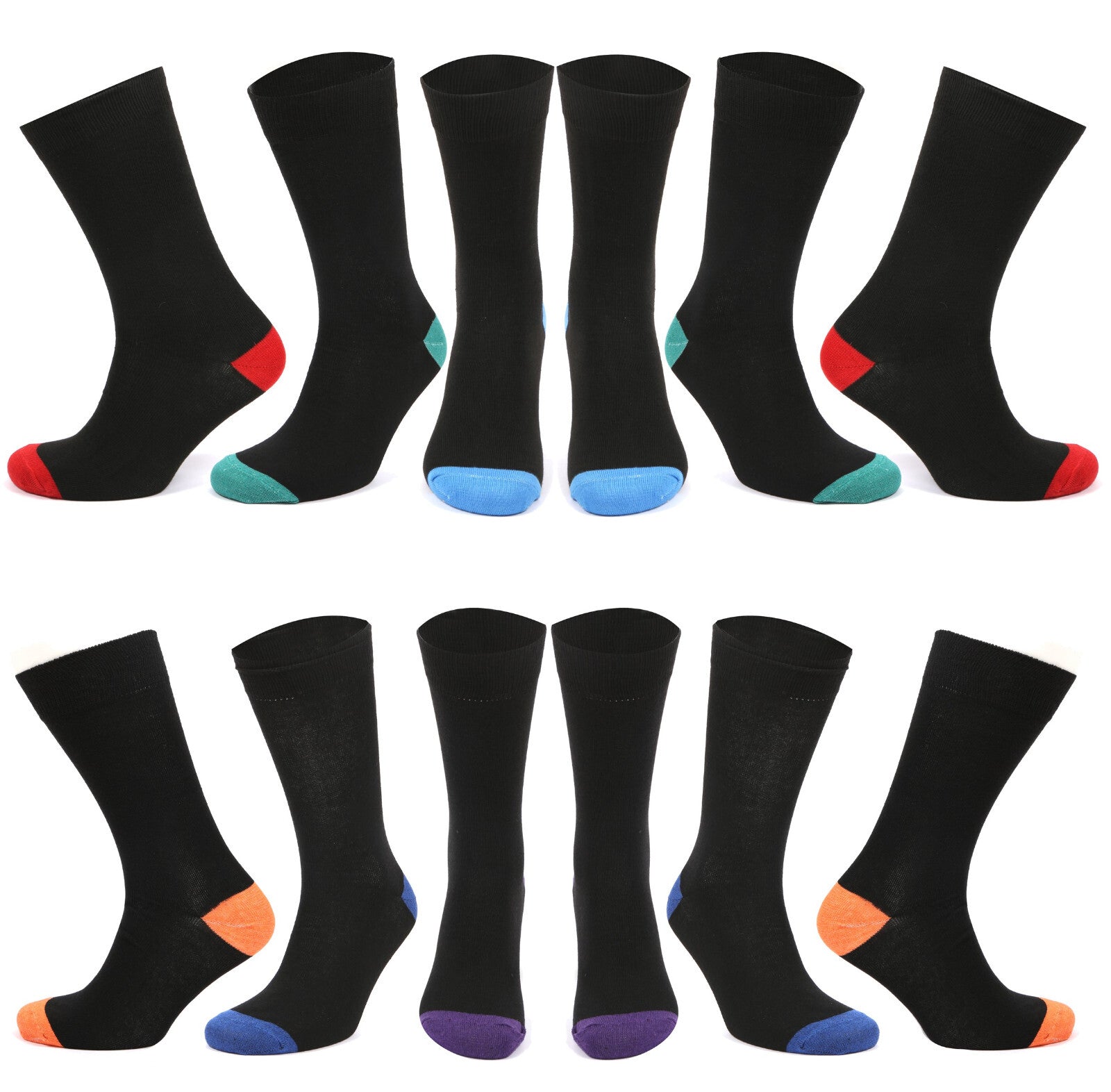 Mens Black Socks 12 Pairs Cotton Rich Socks Mens