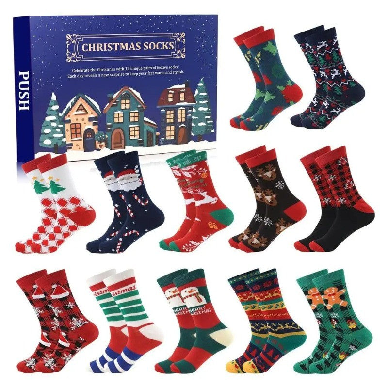 Christmas Sock Advent Calendar 2025 Xmas Countdown Calendar for Adults Men Women