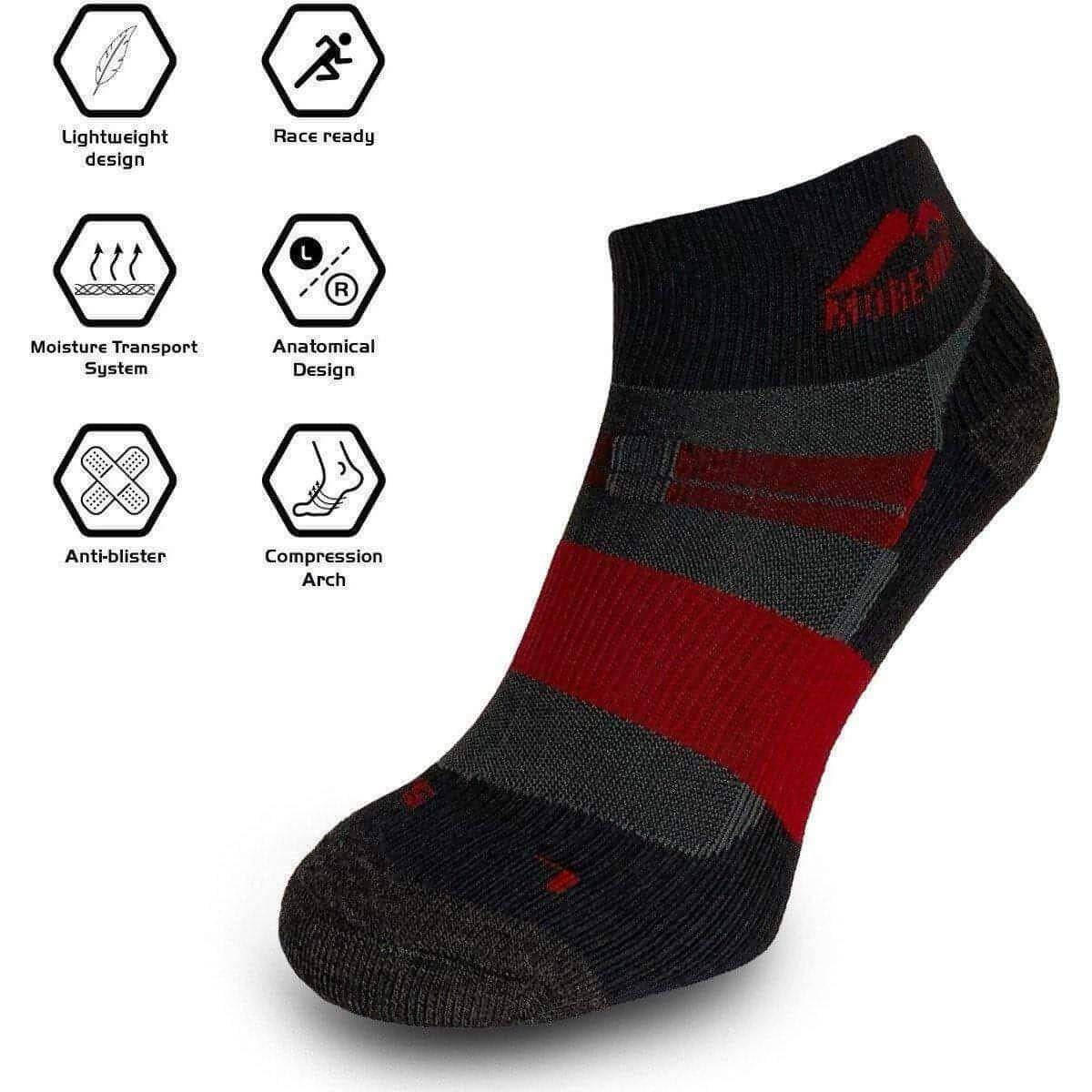 More Mile Womens Endurance 5 Pack Coolmax Cushioned Running Ankle Socks