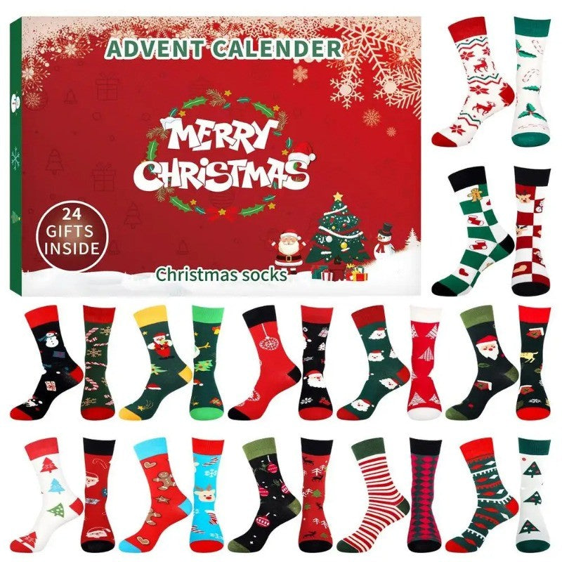 Christmas Sock Advent Calendar 2025 Xmas Countdown Calendar for Adults Men Women