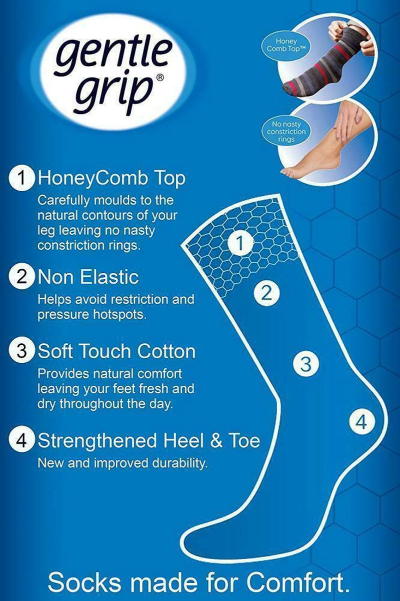 LADIES GENTLE GRIP NON ELASTIC SOCKS UK 4-8