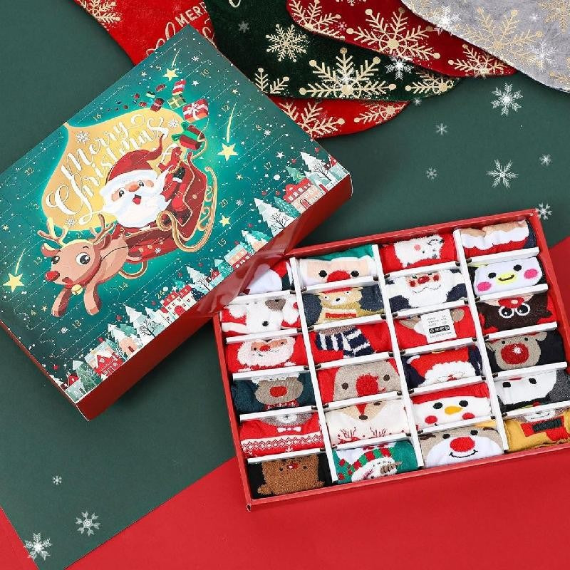 Christmas Sock Advent Calendar 2025 Xmas Countdown Calendar for Adults Men Women