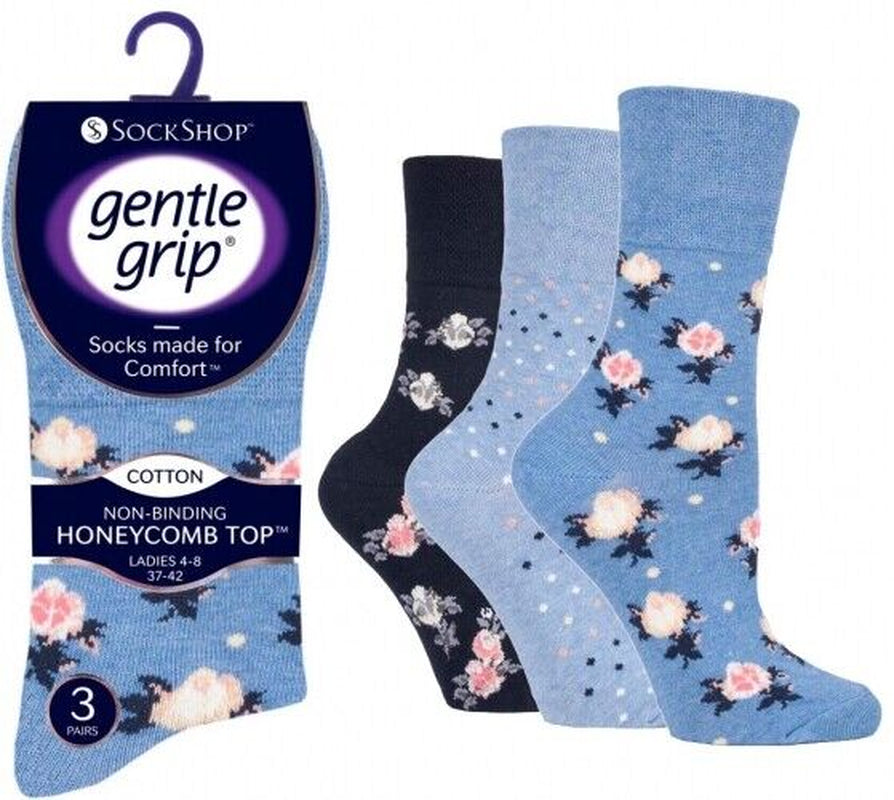 LADIES GENTLE GRIP NON ELASTIC SOCKS UK 4-8