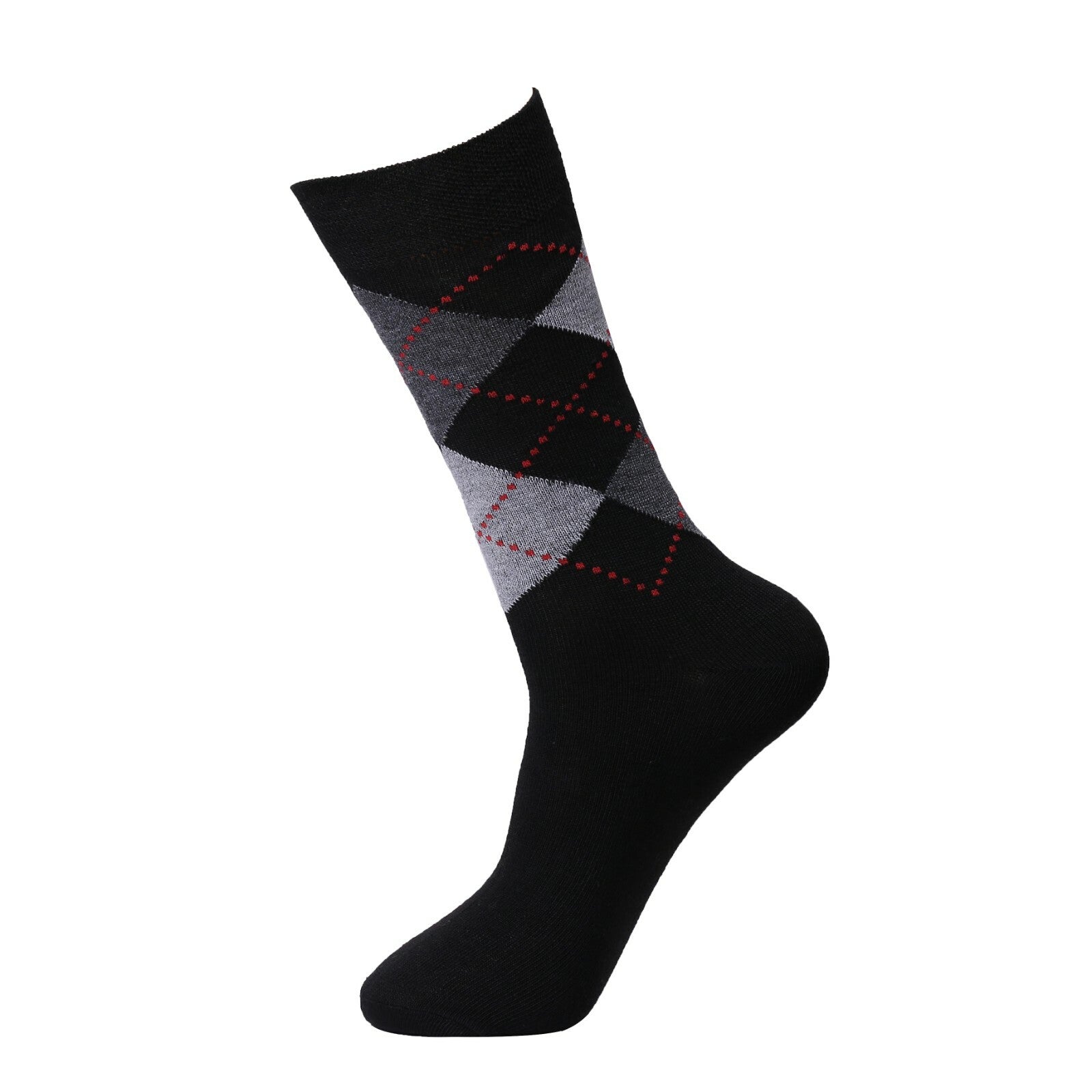 12 Pair Men'S Socks Non Elastic Office Suit Cotton Rich Argyle Diamond Size 6-11