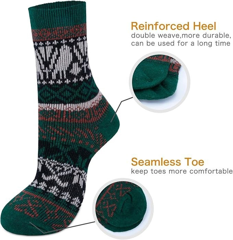 BENUAN Thermal Women’S Warm Winter Socks, 5 Pairs Vintage Soft Thermal Gift Set