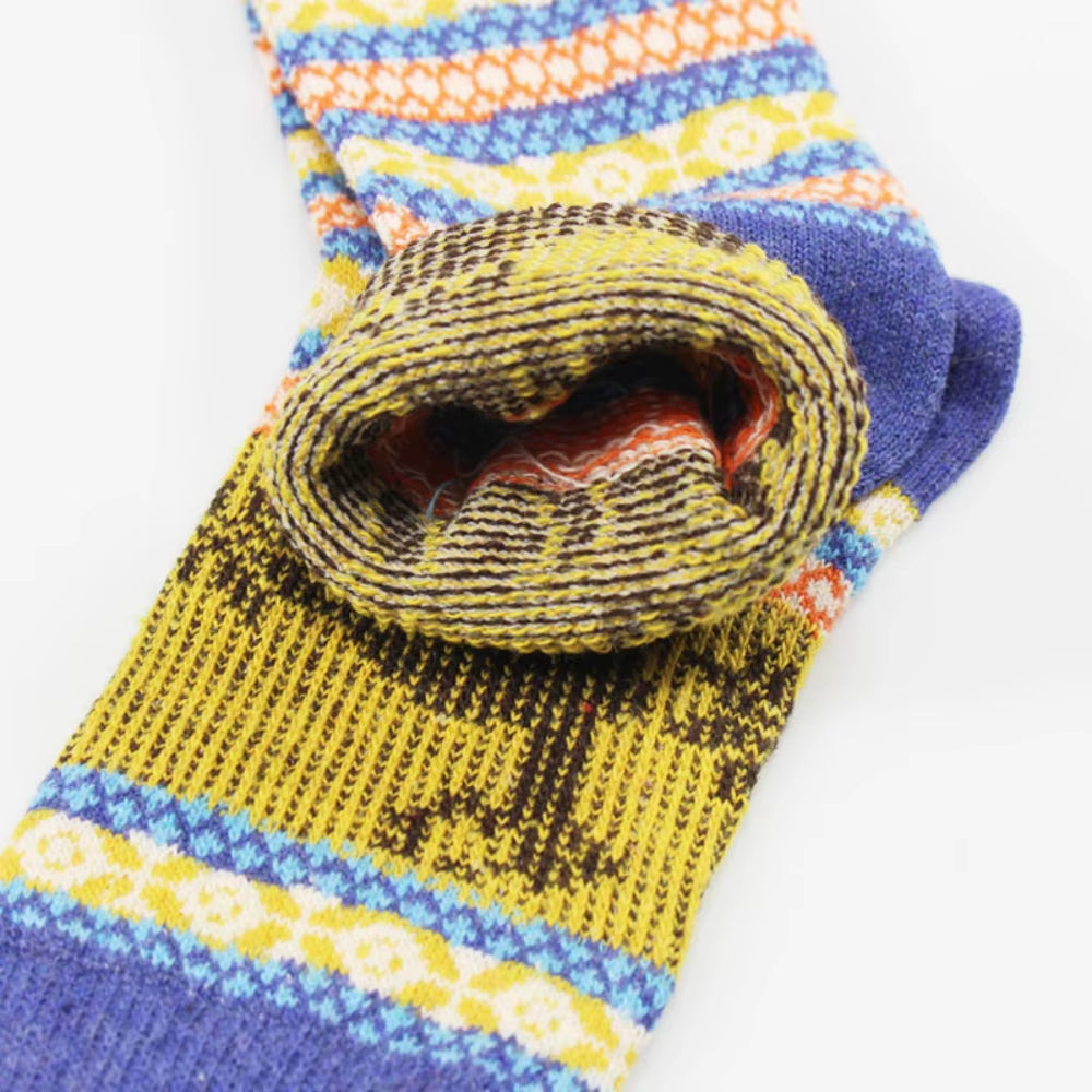 5Pair Women Thick Sock Wool Thermal Warm Knitting Nordic Lady Sock Winter X'Mas