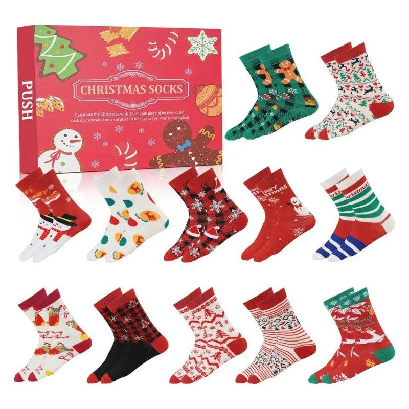 Christmas Sock Advent Calendar 2025 Xmas Countdown Calendar for Adults Men Women