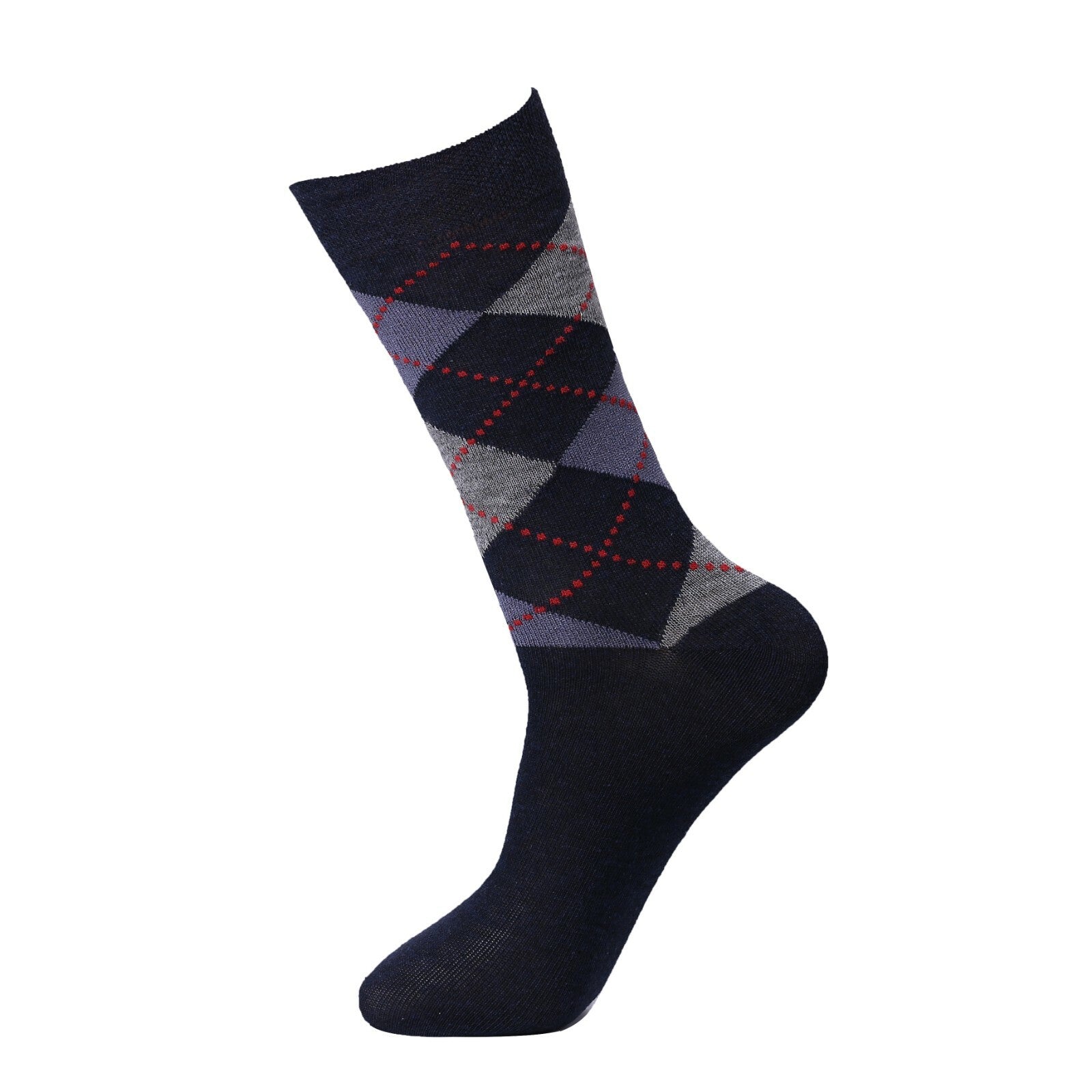 12 Pair Men'S Socks Non Elastic Office Suit Cotton Rich Argyle Diamond Size 6-11