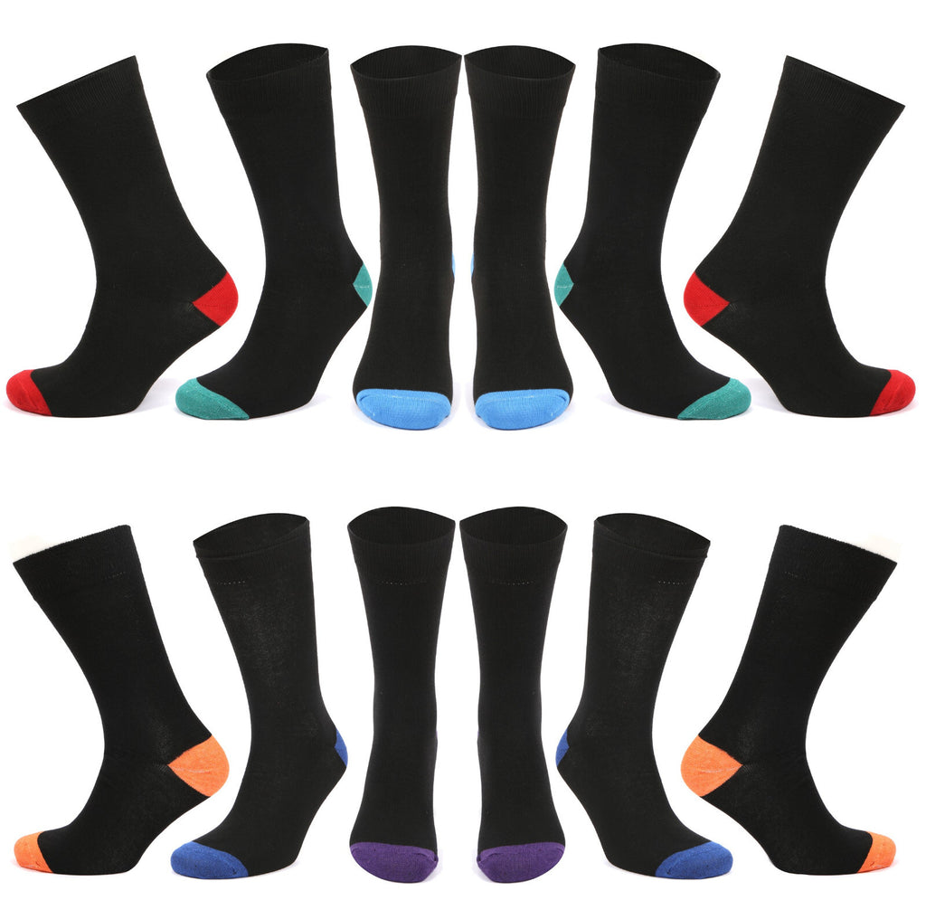 Mens Black Socks 12 Pairs Cotton Rich Socks Mens